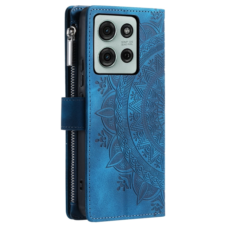 For Motorola Moto G75 5G Multi-Card Totem Zipper Leather Phone Case