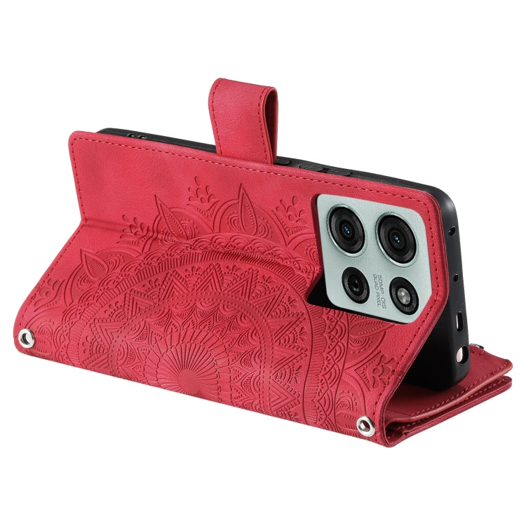 For Motorola Moto G75 5G Multi-Card Totem Zipper Leather Phone Case