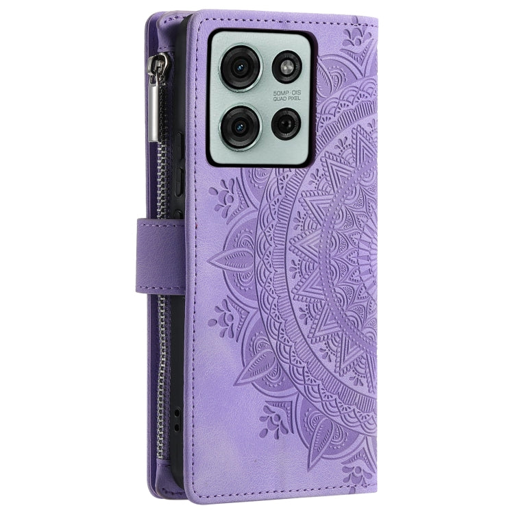 For Motorola Moto G75 5G Multi-Card Totem Zipper Leather Phone Case