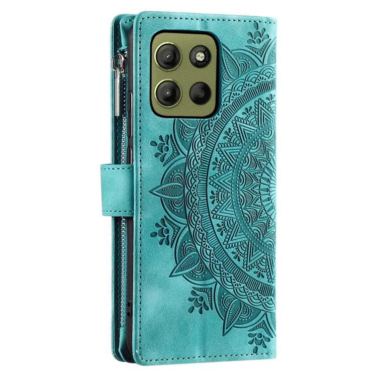 For Motorola Moto G15 Multi-Card Totem Zipper Leather Phone Case