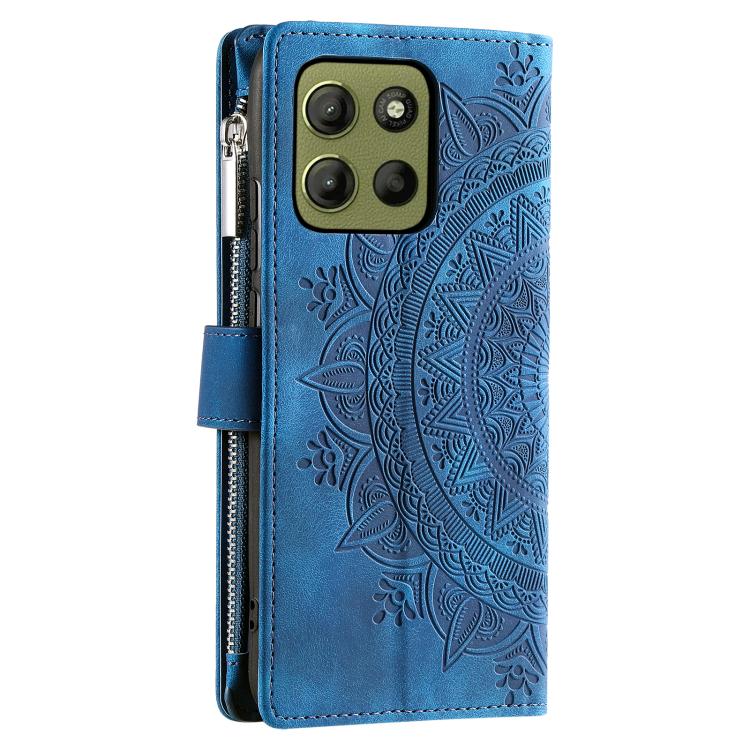 For Motorola Moto G15 Multi-Card Totem Zipper Leather Phone Case