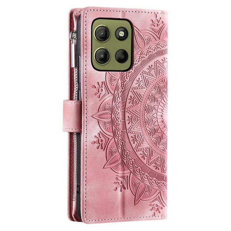 For Motorola Moto G15 Multi-Card Totem Zipper Leather Phone Case