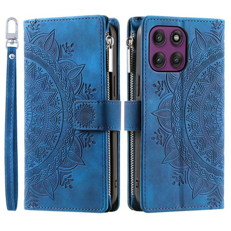 For Motorola Edge 60 Pro Multi-Card Totem Zipper Leather Phone Case