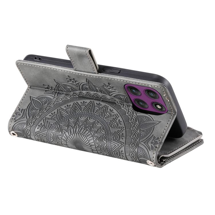 For Motorola Edge 60 Pro Multi-Card Totem Zipper Leather Phone Case