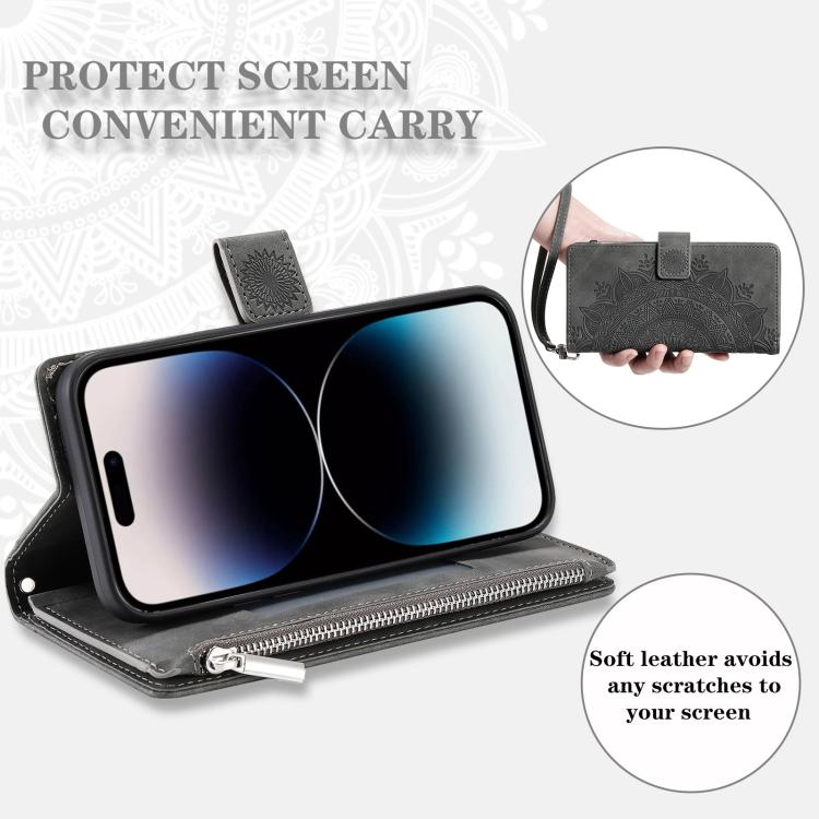 For Motorola Edge 60 Pro Multi-Card Totem Zipper Leather Phone Case