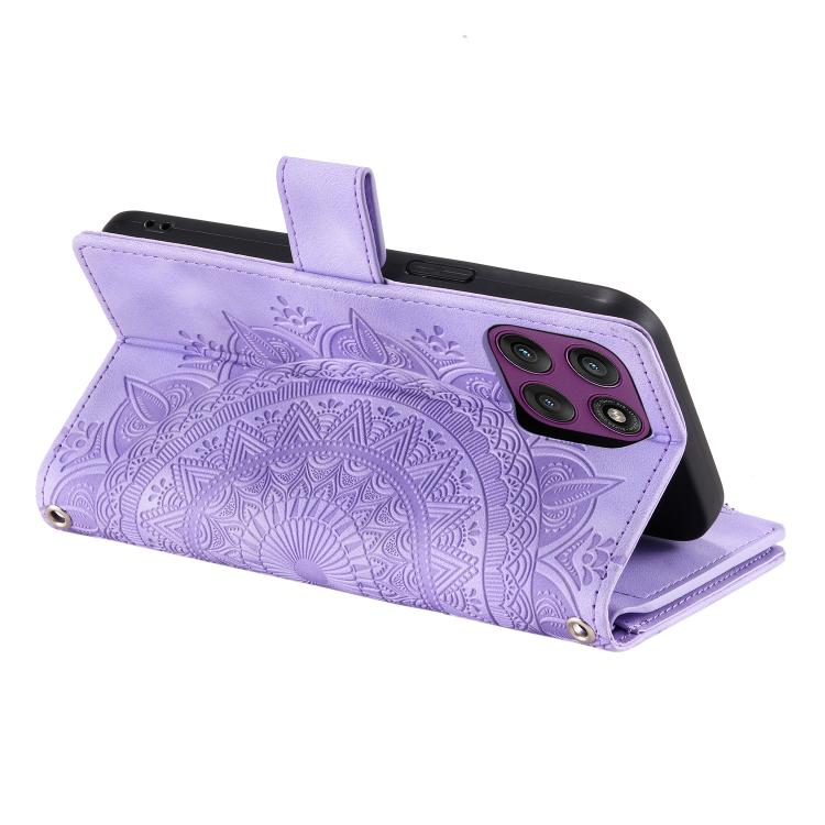 For Motorola Edge 60 Pro Multi-Card Totem Zipper Leather Phone Case