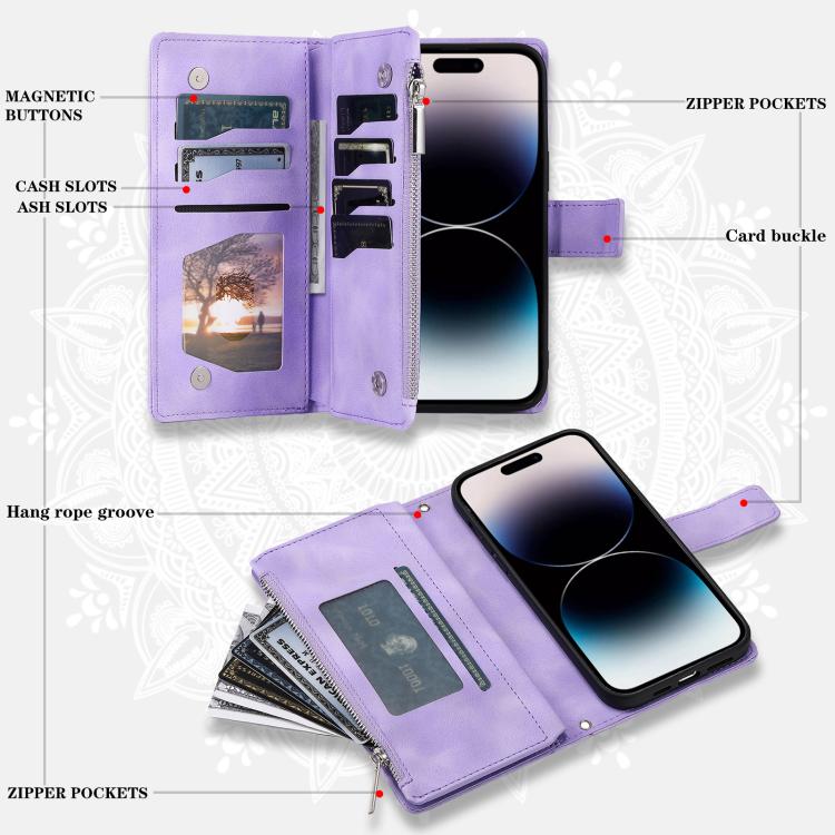 For Motorola Edge 60 Pro Multi-Card Totem Zipper Leather Phone Case