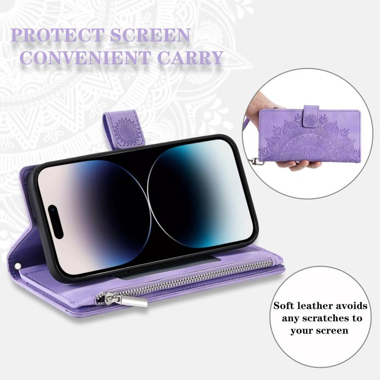 For Motorola Edge 60 Pro Multi-Card Totem Zipper Leather Phone Case