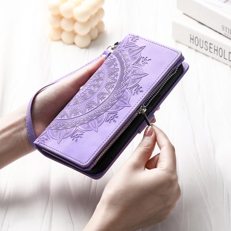 For Motorola Edge 60 Pro Multi-Card Totem Zipper Leather Phone Case