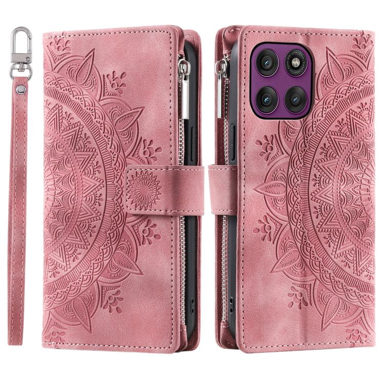For Motorola Edge 60 Pro Multi-Card Totem Zipper Leather Phone Case