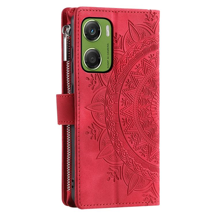 For Motorola Moto G06 4G Multi-Card Totem Zipper Leather Phone Case
