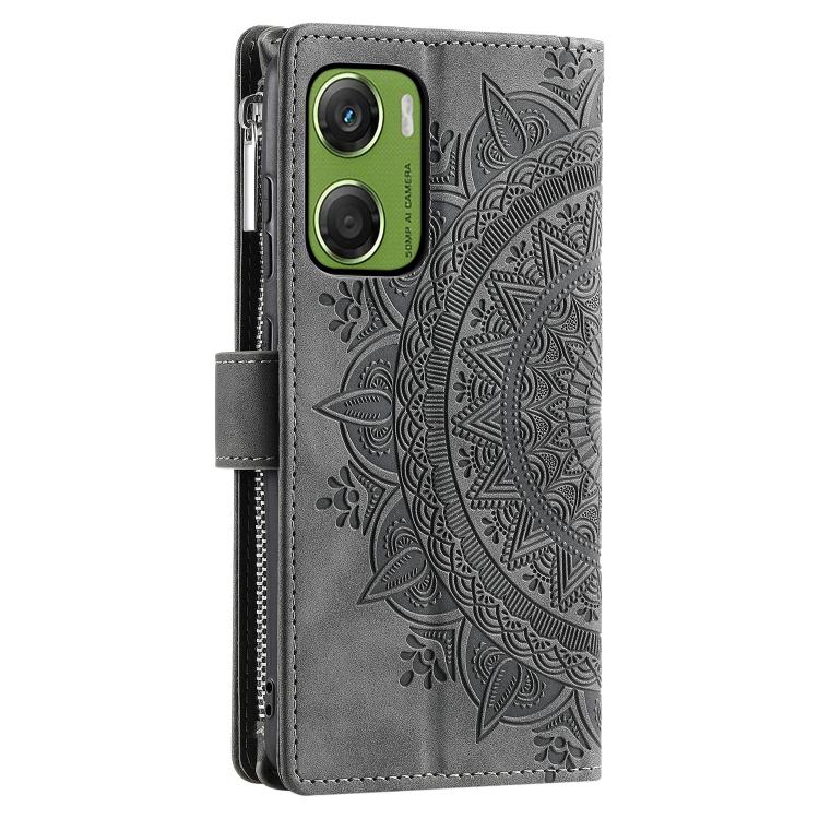 For Motorola Moto G06 4G Multi-Card Totem Zipper Leather Phone Case
