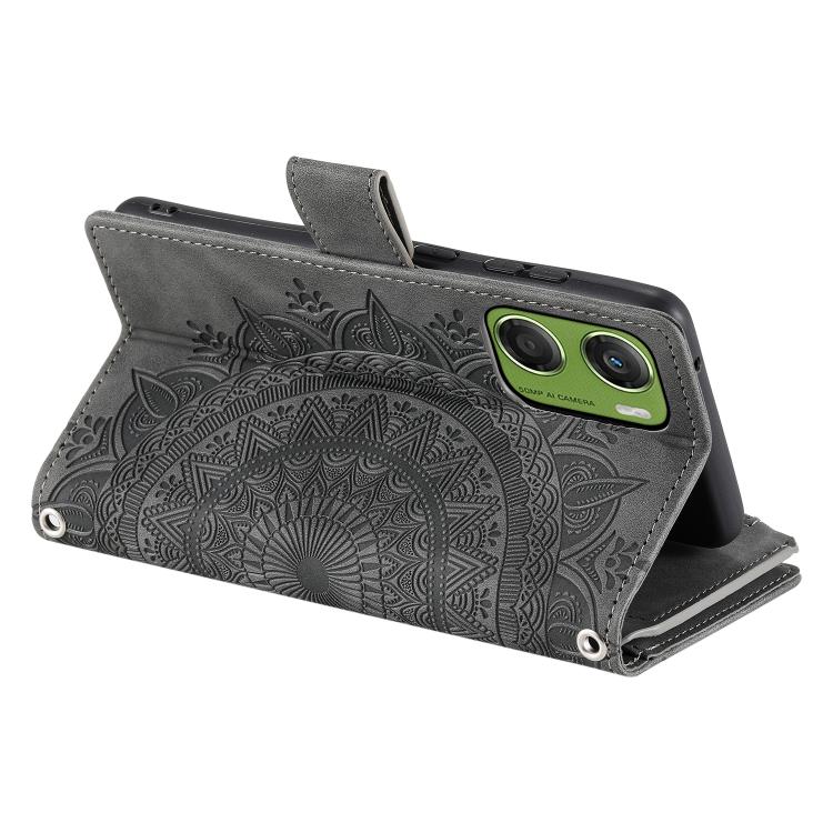 For Motorola Moto G06 4G Multi-Card Totem Zipper Leather Phone Case
