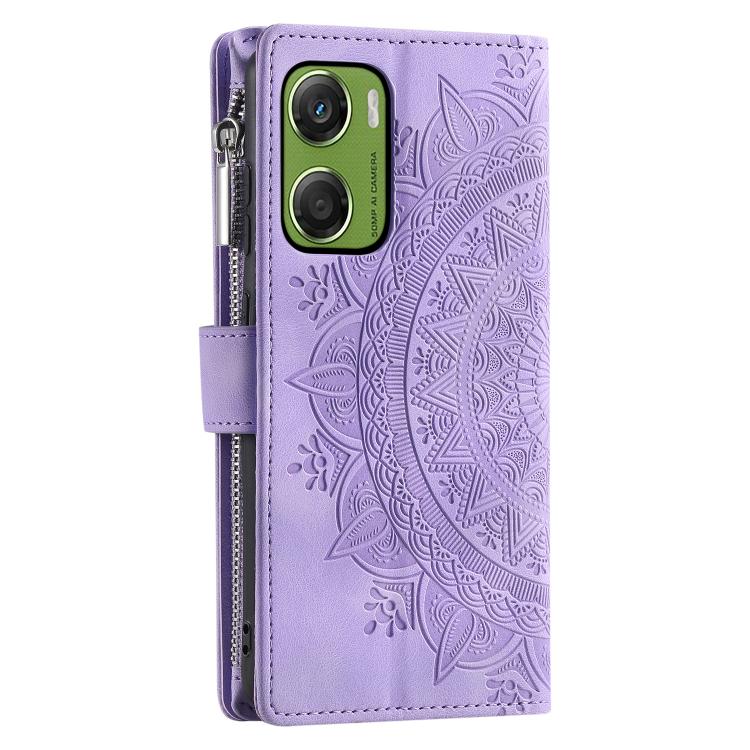 For Motorola Moto G06 4G Multi-Card Totem Zipper Leather Phone Case