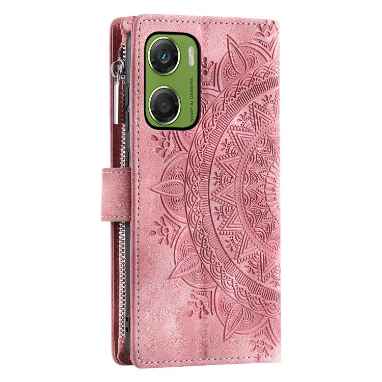 For Motorola Moto G06 4G Multi-Card Totem Zipper Leather Phone Case