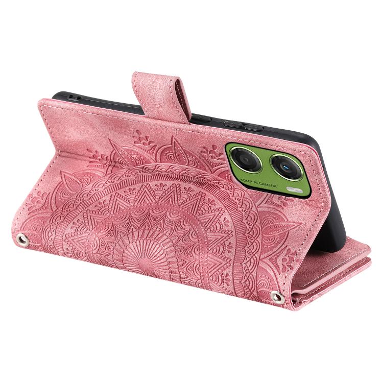 For Motorola Moto G06 4G Multi-Card Totem Zipper Leather Phone Case