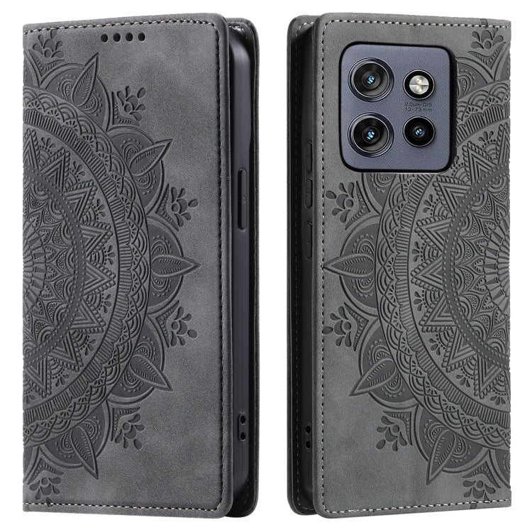 For Motorola Edge 50 Neo Totem Embossed Magnetic Leather Phone Case