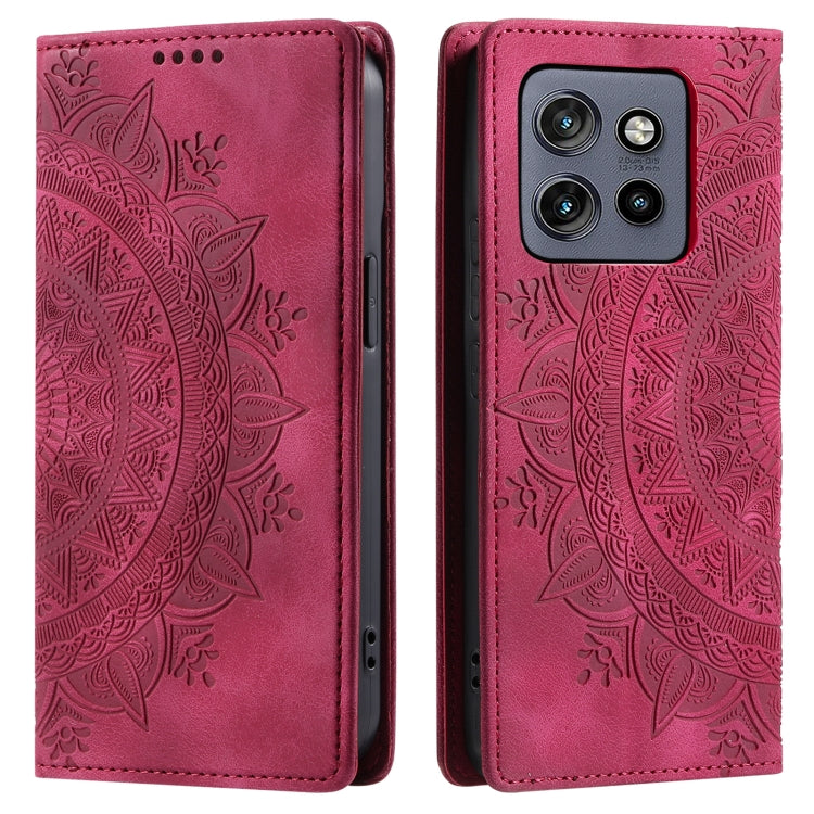 For Motorola Edge 50 Neo Totem Embossed Magnetic Leather Phone Case