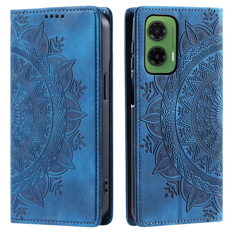 For Motorola Moto G35 Totem Embossed Magnetic Leather Phone Case