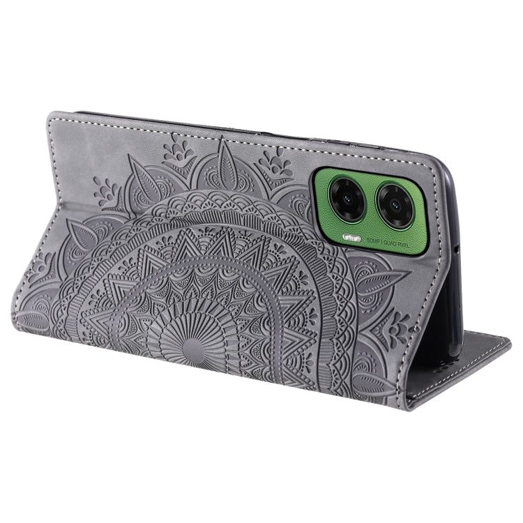 For Motorola Moto G35 Totem Embossed Magnetic Leather Phone Case