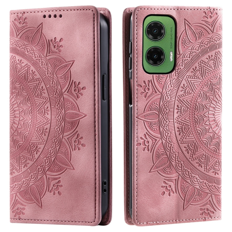 For Motorola Moto G35 Totem Embossed Magnetic Leather Phone Case
