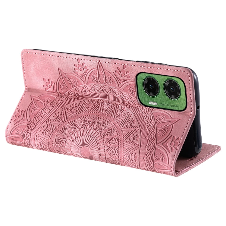 For Motorola Moto G35 Totem Embossed Magnetic Leather Phone Case