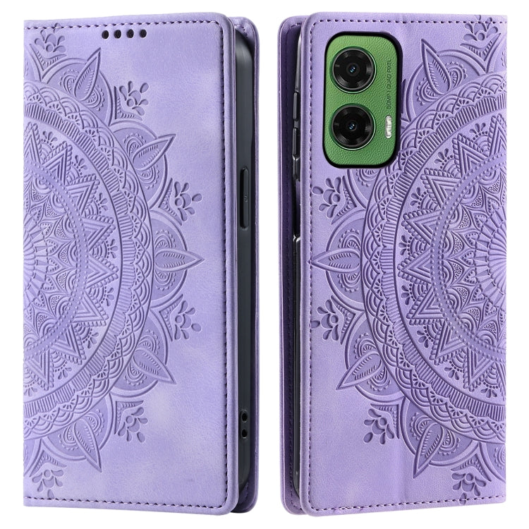 For Motorola Moto G35 Totem Embossed Magnetic Leather Phone Case