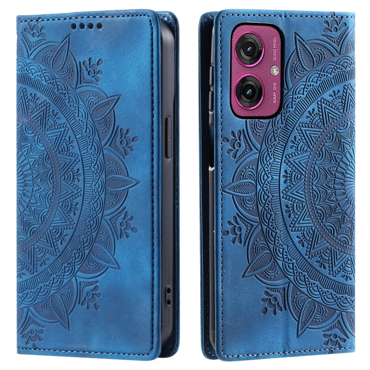 For Motorola Moto G55 Totem Embossed Magnetic Leather Phone Case