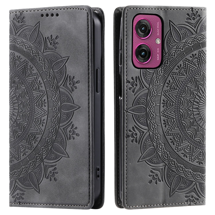 For Motorola Moto G55 Totem Embossed Magnetic Leather Phone Case