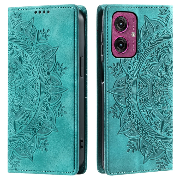 For Motorola Moto G55 Totem Embossed Magnetic Leather Phone Case