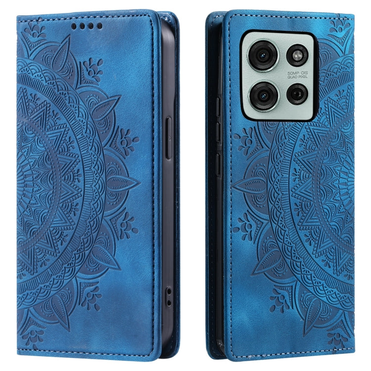For Motorola Moto G75 5G Totem Embossed Magnetic Leather Phone Case