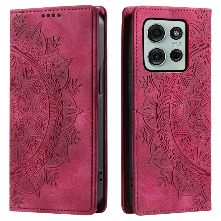 For Motorola Moto G75 5G Totem Embossed Magnetic Leather Phone Case