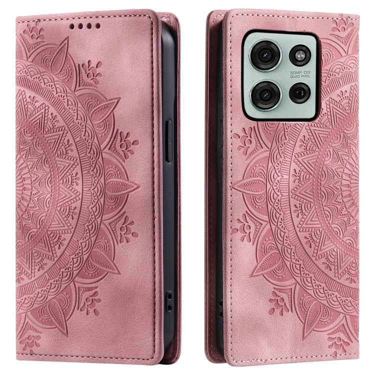 For Motorola Moto G75 5G Totem Embossed Magnetic Leather Phone Case