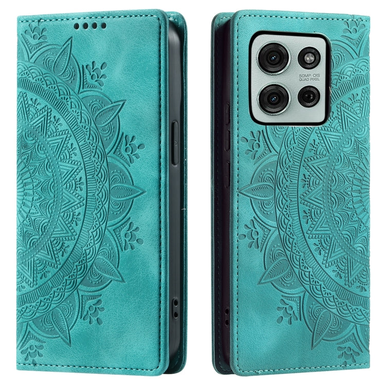 For Motorola Moto G75 5G Totem Embossed Magnetic Leather Phone Case