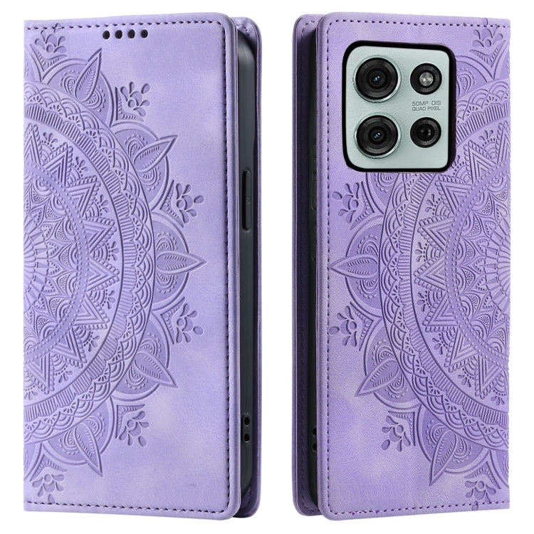 For Motorola Moto G75 5G Totem Embossed Magnetic Leather Phone Case