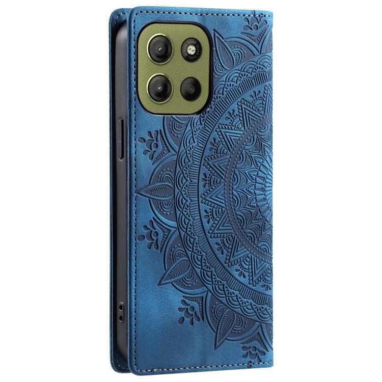 For Motorola Moto G15 Totem Embossed Magnetic Leather Phone Case