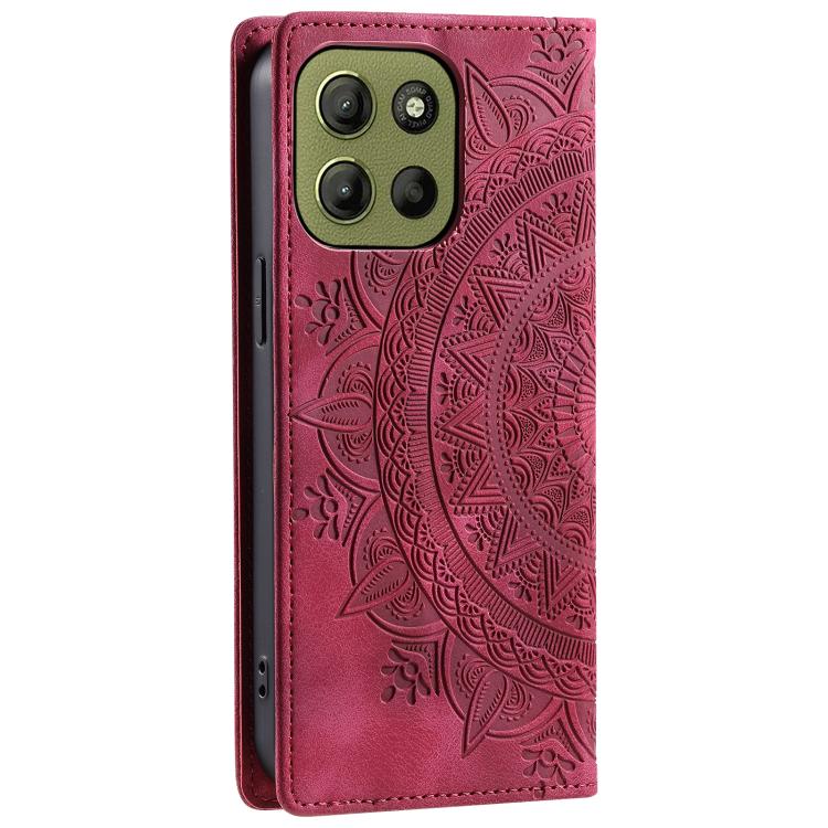 For Motorola Moto G15 Totem Embossed Magnetic Leather Phone Case