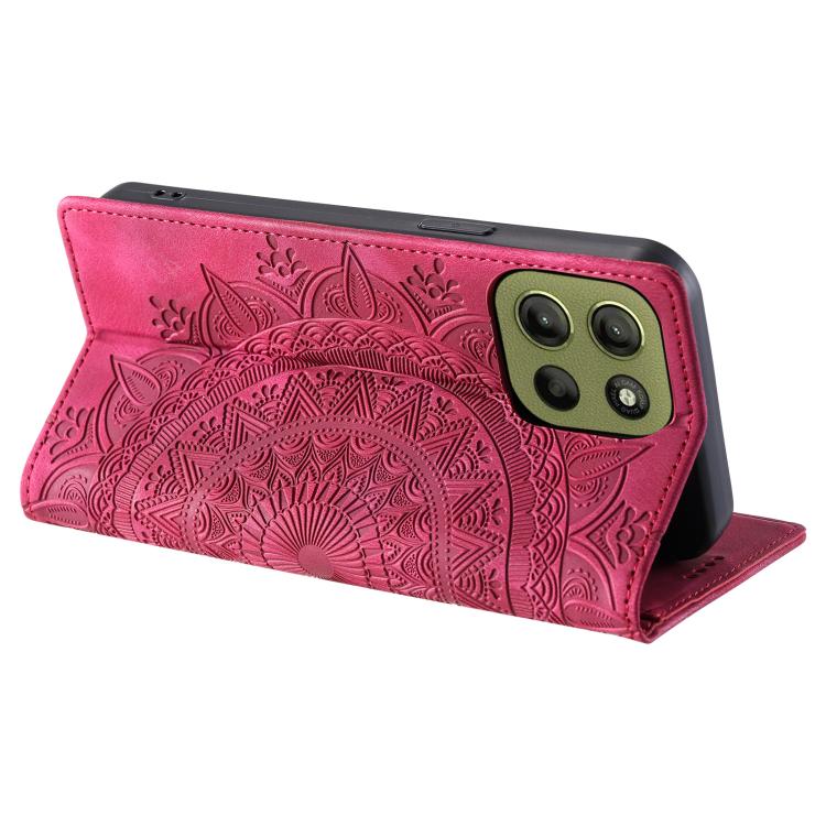 For Motorola Moto G15 Totem Embossed Magnetic Leather Phone Case