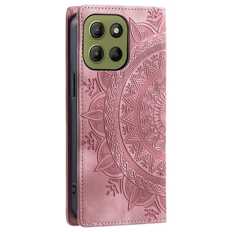 For Motorola Moto G15 Totem Embossed Magnetic Leather Phone Case