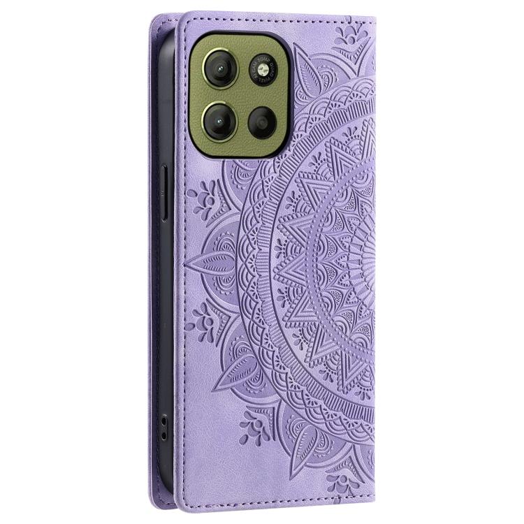 For Motorola Moto G15 Totem Embossed Magnetic Leather Phone Case