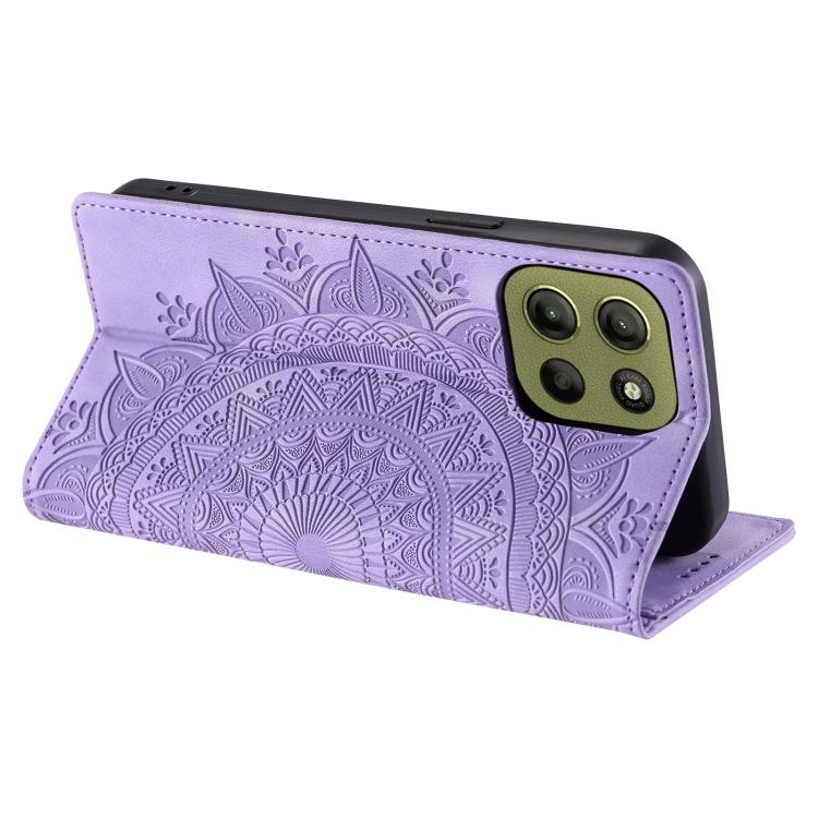 For Motorola Moto G15 Totem Embossed Magnetic Leather Phone Case