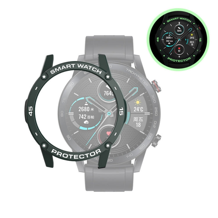 For Huawei Honor Magic 2 46mm Smart Watch TPU Protective Case, Color:Army Green+White Luminous Green