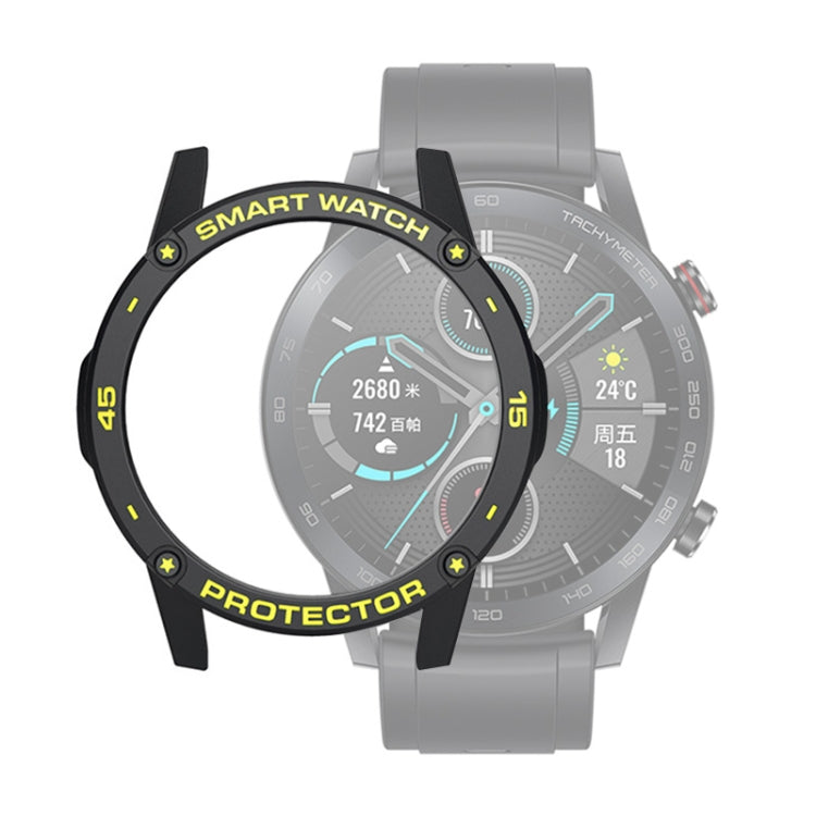 For Huawei Honor Magic 2 46mm Smart Watch TPU Protective Case, Color:Black+Yellow