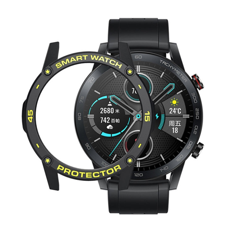 For Huawei Honor Magic 2 46mm Smart Watch TPU Protective Case, Color:Black+Yellow