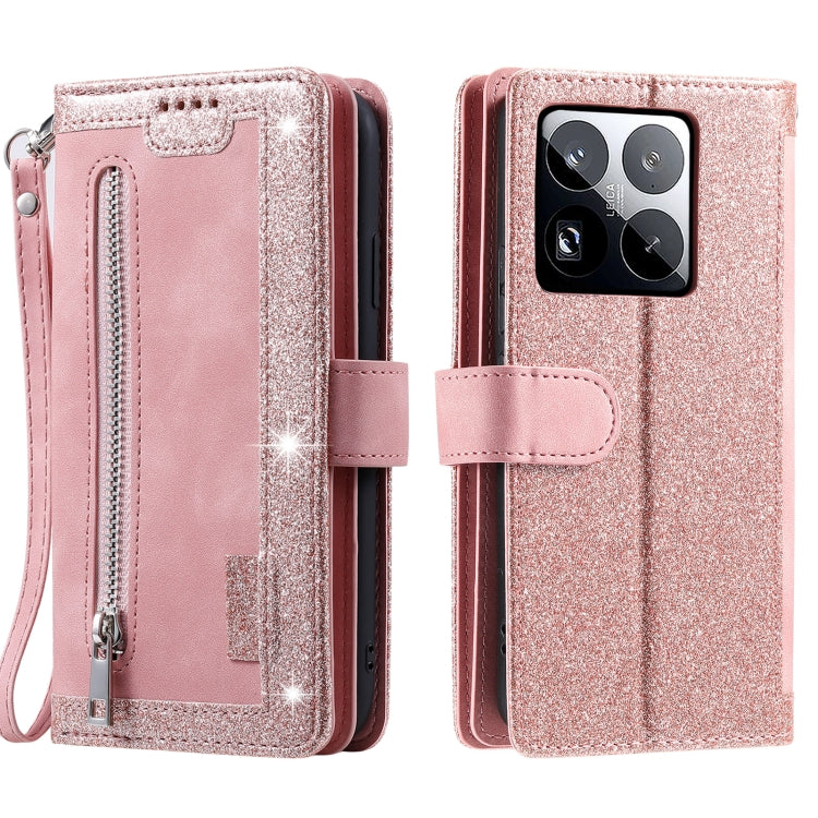 For Xiaomi 15 Pro Nine Card Zipper Bag Leather Phone Case with Lanyard