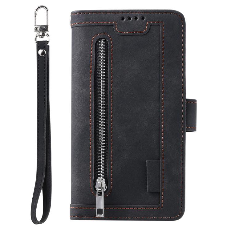 For Xiaomi 15T Pro Nine Card Zipper Bag Leather Phone Case with Lanyard