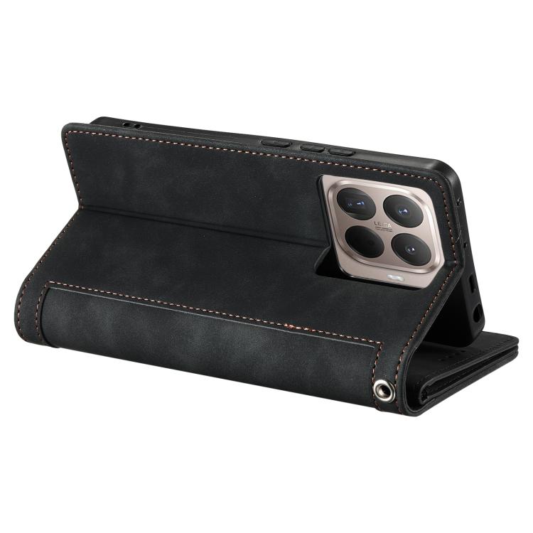 For Xiaomi 15T Pro Nine Card Zipper Bag Leather Phone Case with Lanyard
