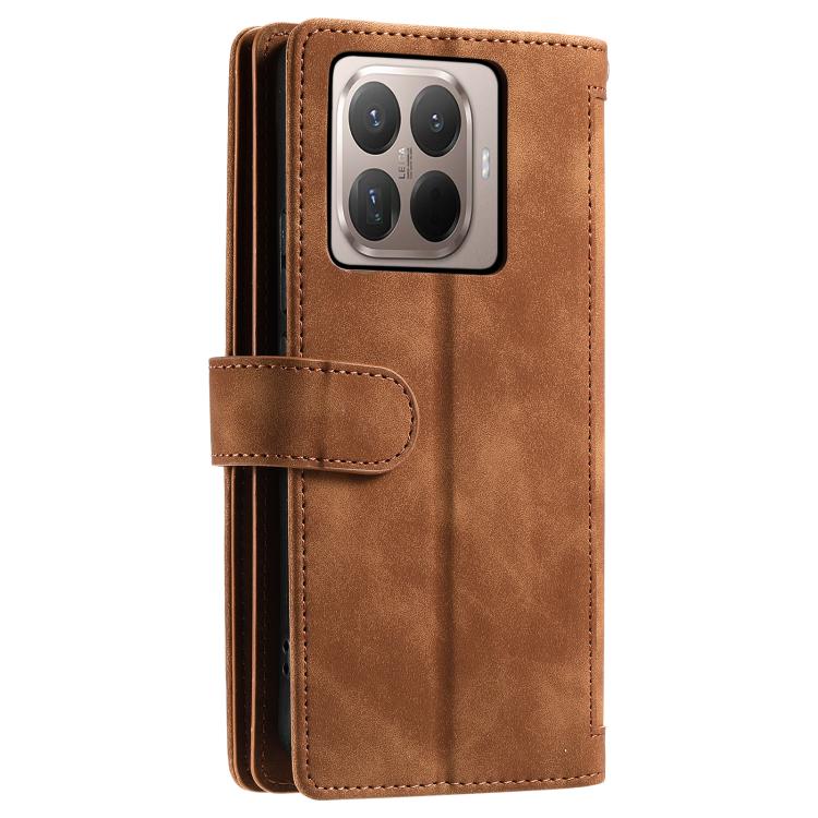 For Xiaomi 15T Pro Nine Card Zipper Bag Leather Phone Case with Lanyard