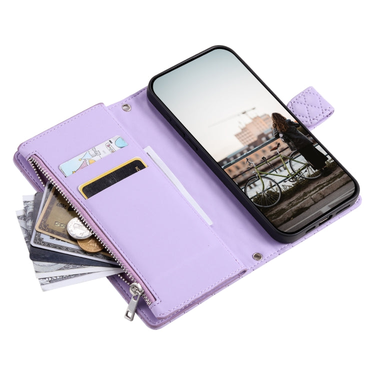 For Xiaomi 14T Glitter Lattice Zipper Wallet Leather Phone Case