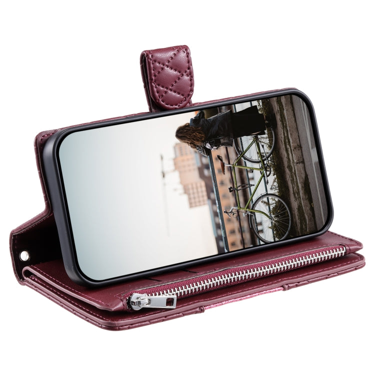 For Xiaomi 14T Glitter Lattice Zipper Wallet Leather Phone Case